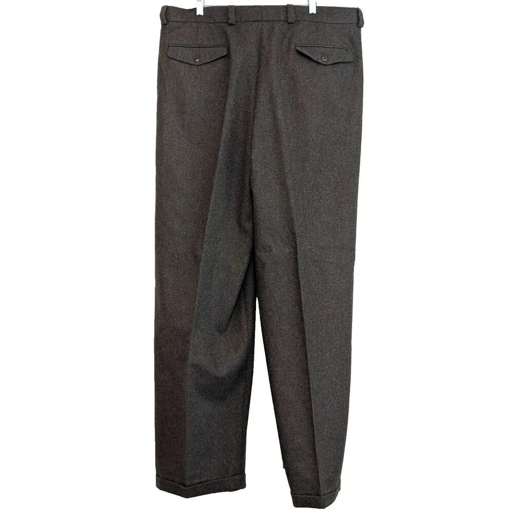 Vintage Banana Republic Men's 100% Wool Heavy Flannel Dress Pants 40 Long Cuffed